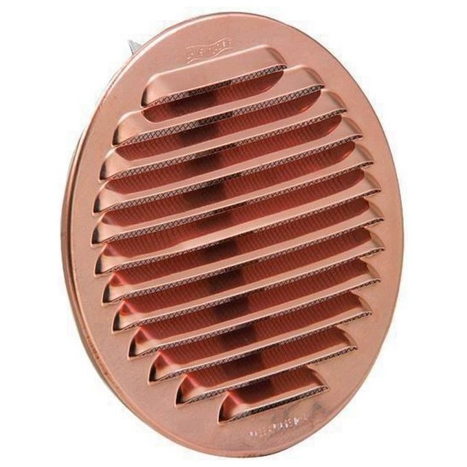 Vigor Griglia di Aerazione Tonda in Rame con Rete Antinsetti diametro foro 80-125 mm diametro esterno 140 mm