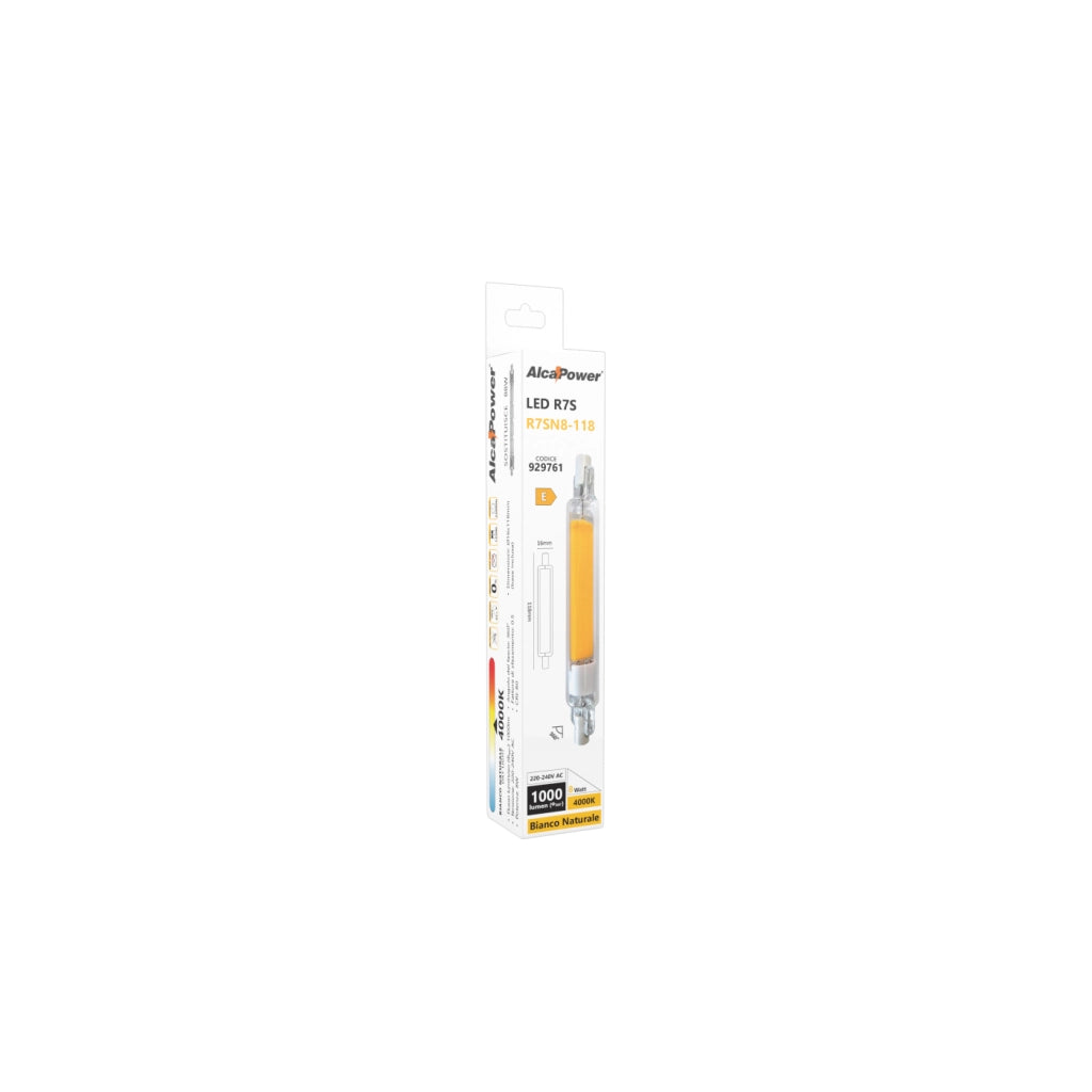 Lampadina a led R7s 118mm 8W 1000lm in vetro ø16mm 4000K