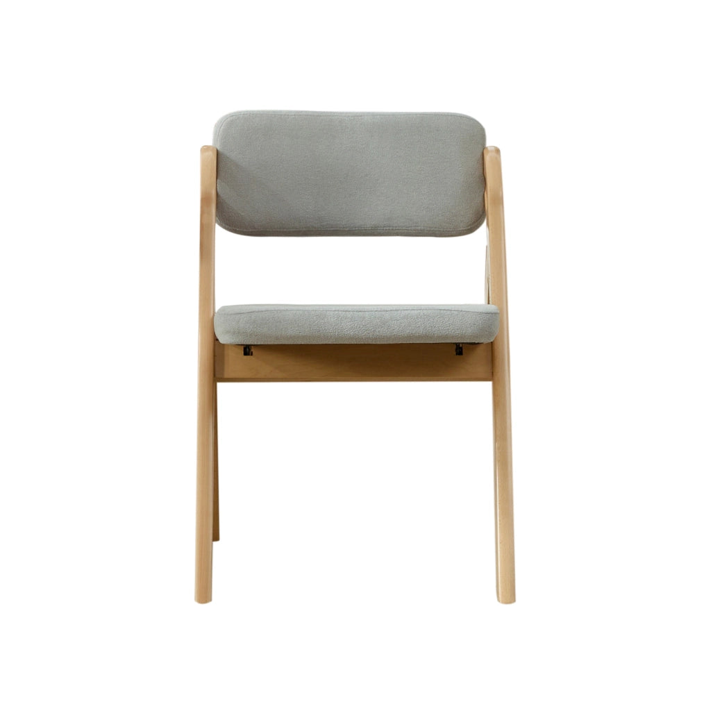Sedia pieghevole con seduta imbottita in legno grigio