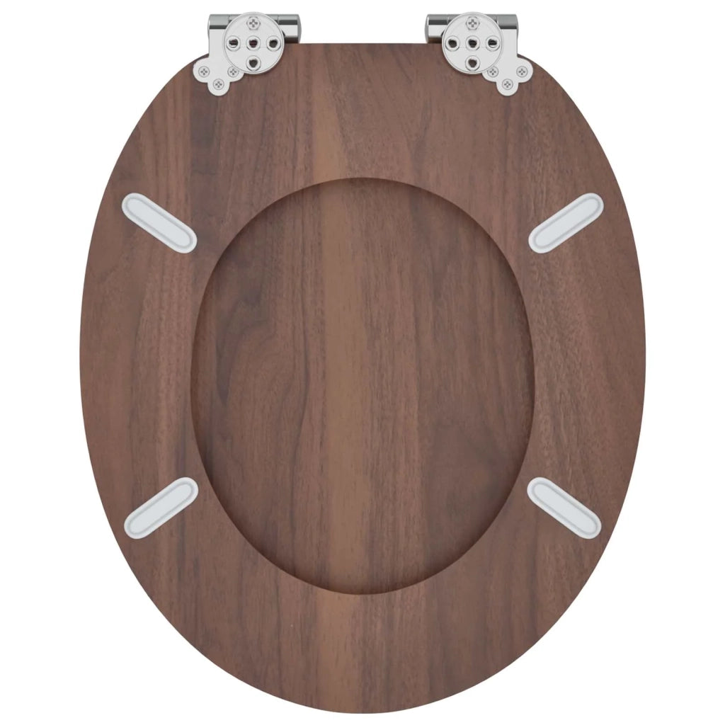 Sedile per toilette con chiusura morbida 2 pz Marrone CFW3464208