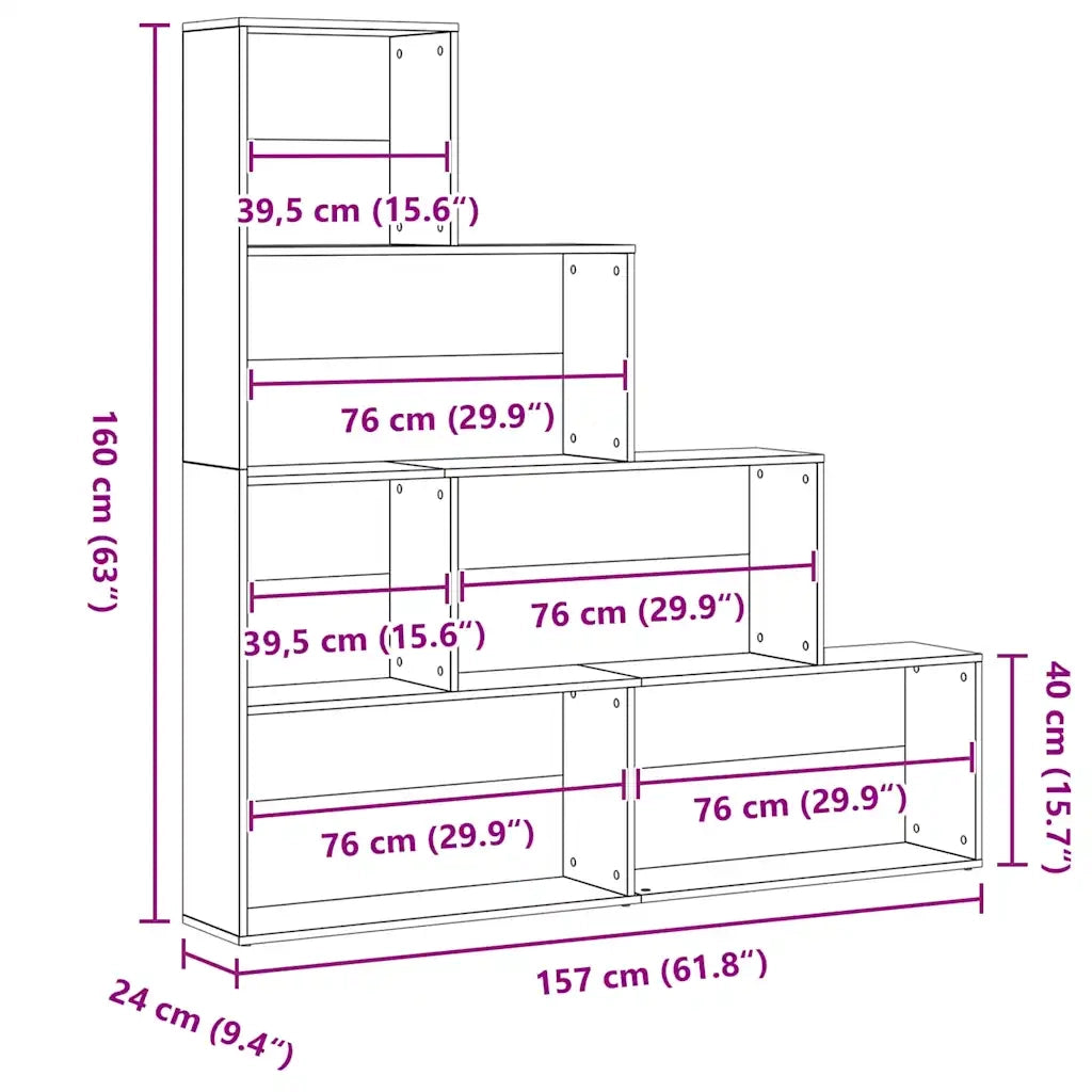 Armadio per Libri Rovere Nero 155 x 24 x 160 cm 862441
