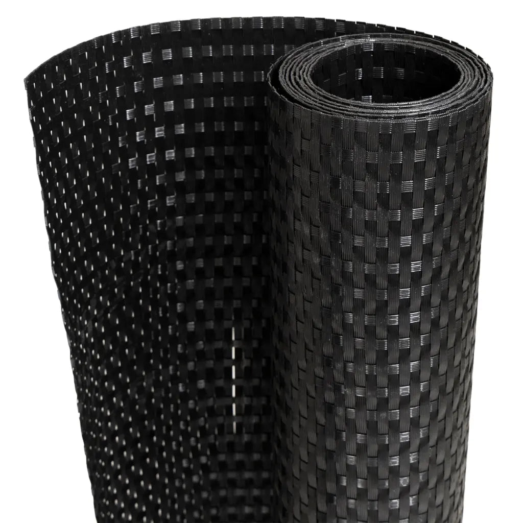 Paravento da Balcone Nero 600x100 cm in Polyrattan 156306