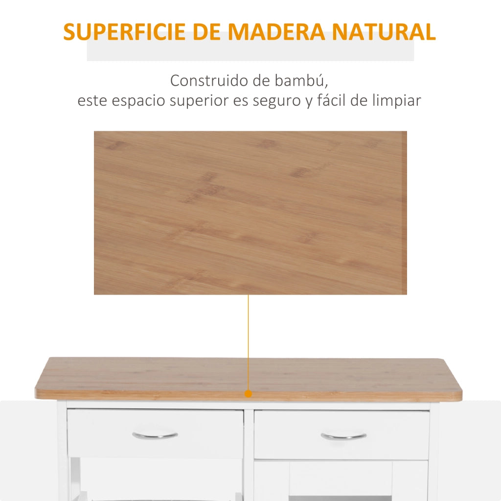 Carrello Multiusos con Cassetti e Ripiani ¨C ZephMum ¨C Legno 70x37x85cm