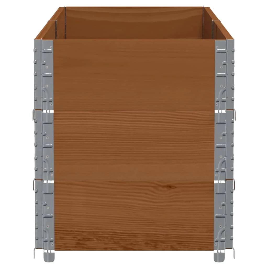 Vassoio per fioriera aiuola rialzata piante fiori terrazza giardino 150 x 50 cm legno massello di pino marrone 02_0037437