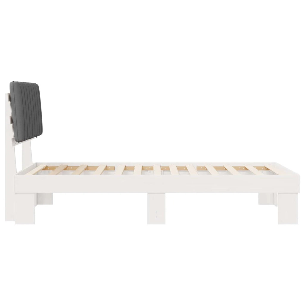 Letto con Testiera Rivestita Grigio chiaro 100 x 200 cm 877513