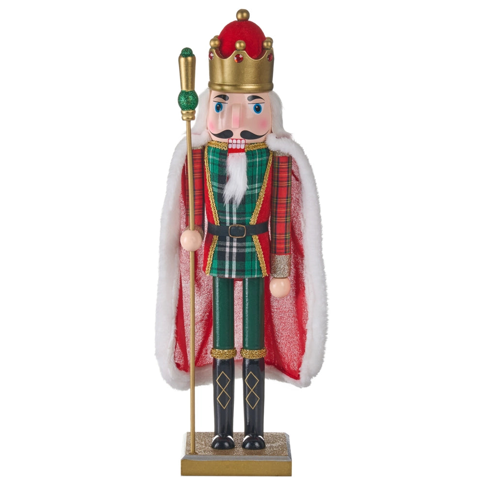Statuetta schiaccianoci in legno di pino rosso Decorazione natalizia fatta a mano