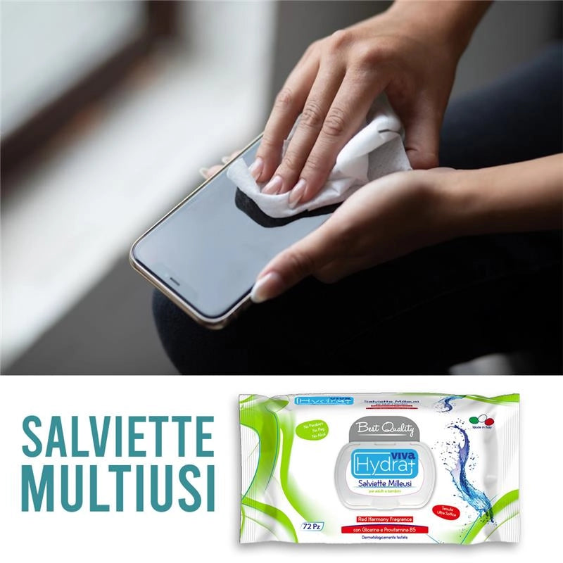 MAURY'S SET 6CF SALVIETTE DETERGENTI UMIDIFICATE MILLEUSI RED HARMONY 72PZ PER ADULTI E BAMBINI