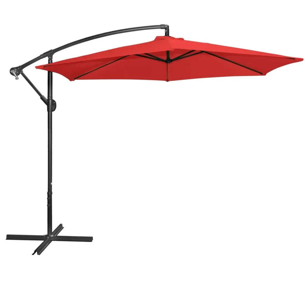 Ombrellone decentrato rotondo rosso - Diametro 300 cm