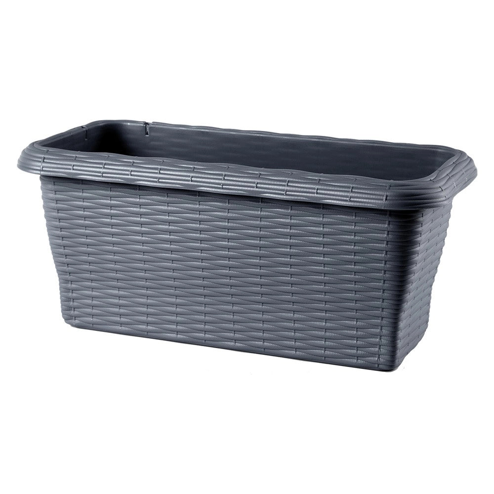 FIORIERA RETTANGOLARE PAGLIA CM40X20X17,5LT7,5-ANTRACITE