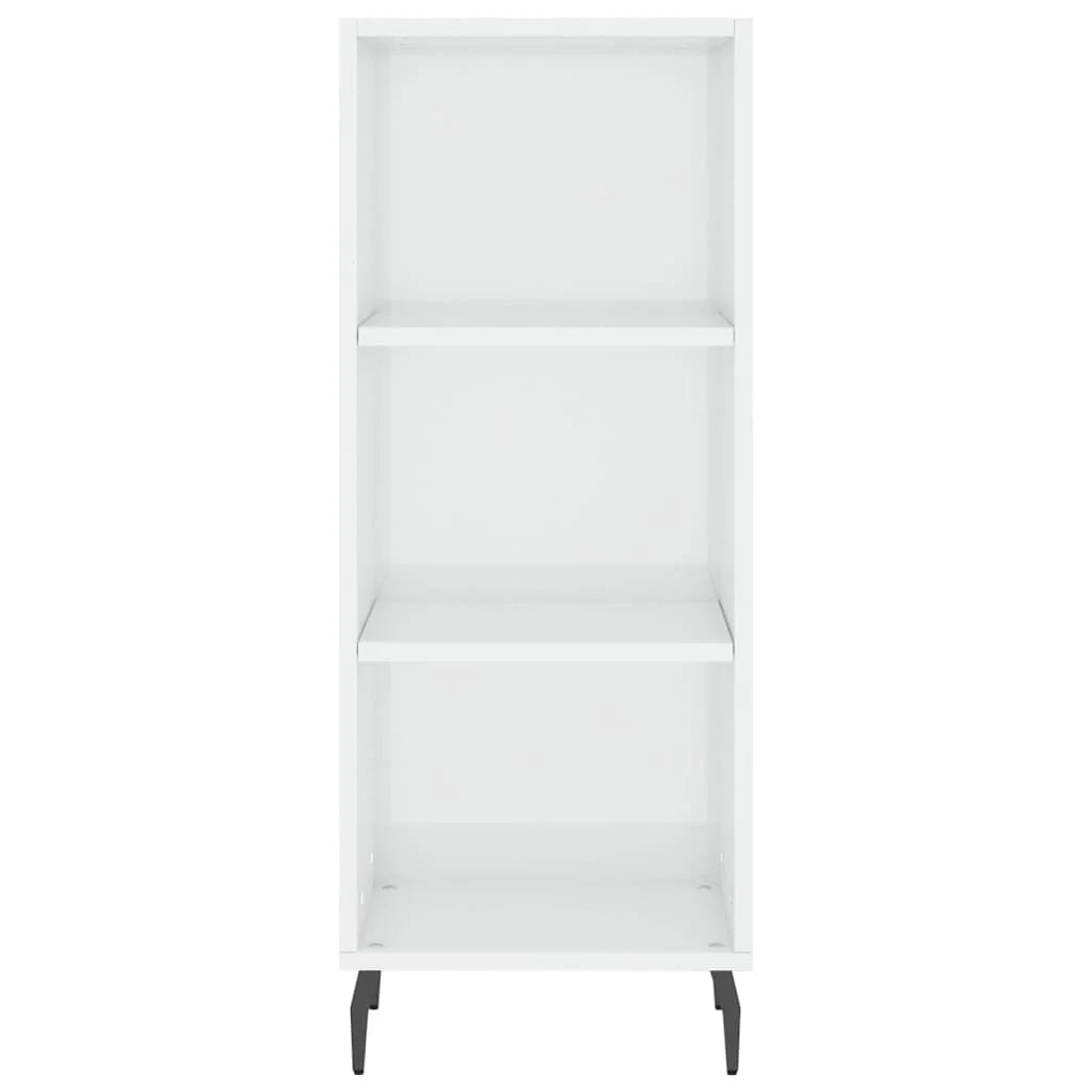 Buffet credenza cassettiera mobiletto mobile contenitore organizer per cucina soggiorno finitura lucida 34,5 x 32,5 x 90 cm legno ingegnerizzato bianco 02_0030583