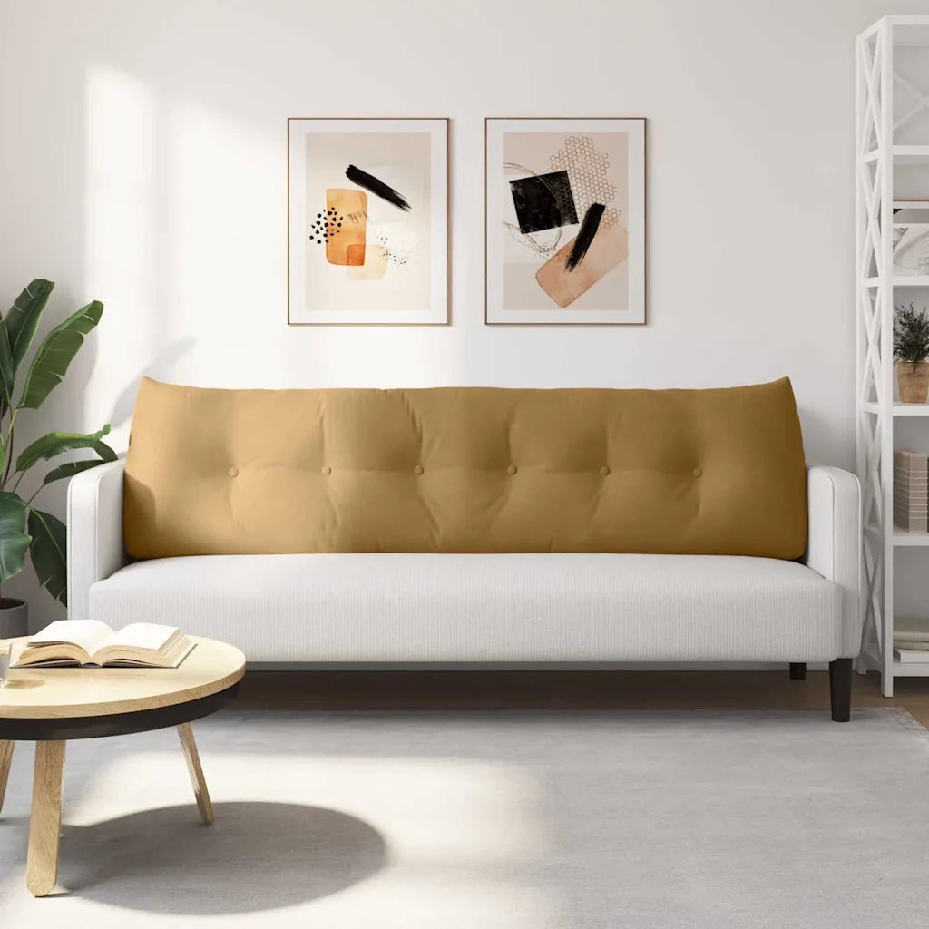 Cuscino per Schiena Marrone 180 x 24 x 50 cm Velluto 42014582