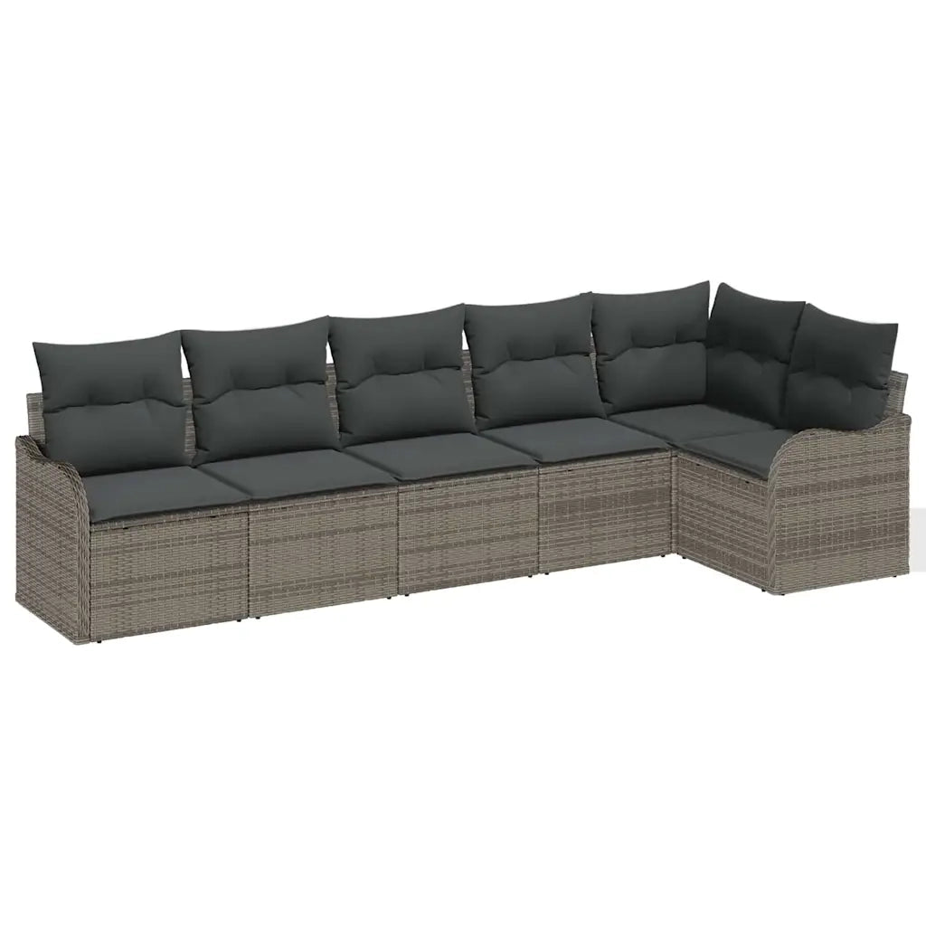 Set Divano da Giardino Grigio polyrattan 3345719