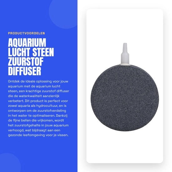 Luminaria per Acquario - Diffusore di Ossigeno - 8 cm - Resistente e Corrosione - Grigio - Eleva il Tasso di Ossigeno