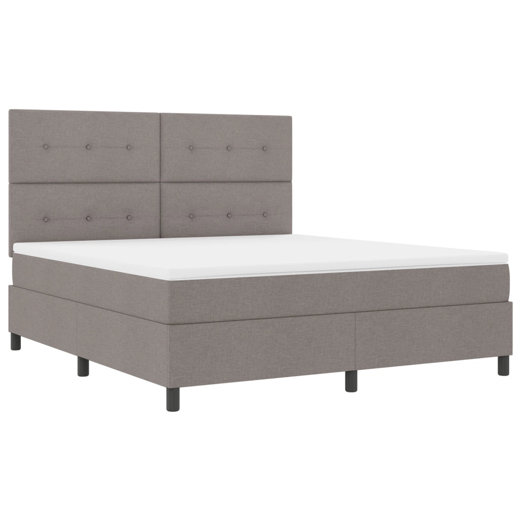 Letto Box Spring con Materasso Taupe Super King Tessuto