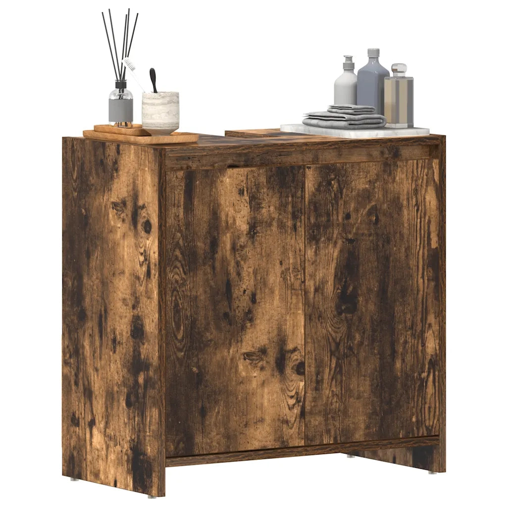 Armadietto Bagno Rovere Fumo 60x33x61 cm in Legno Multistrato