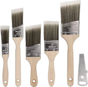 Set di pennelli a pennello per vernice da 5 con apripennello pennelli professionali per lavori di pittura precisi senza perdita di peli