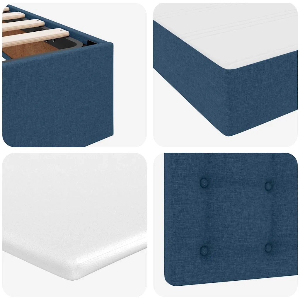 Letto con Contenitore Blu 200 x 200 cm Pelle Sintetica 3372232