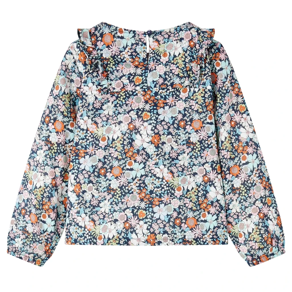 Camicia da Bambina a Maniche Lunghe Blu Scuro 116 14376
