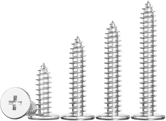 Viti a testa piatta - 20 pezzi - M5 x 10 mm - Viti in acciaio inossidabile per legno - Viti per macchina - Durissime - Resistenti alla corrosione