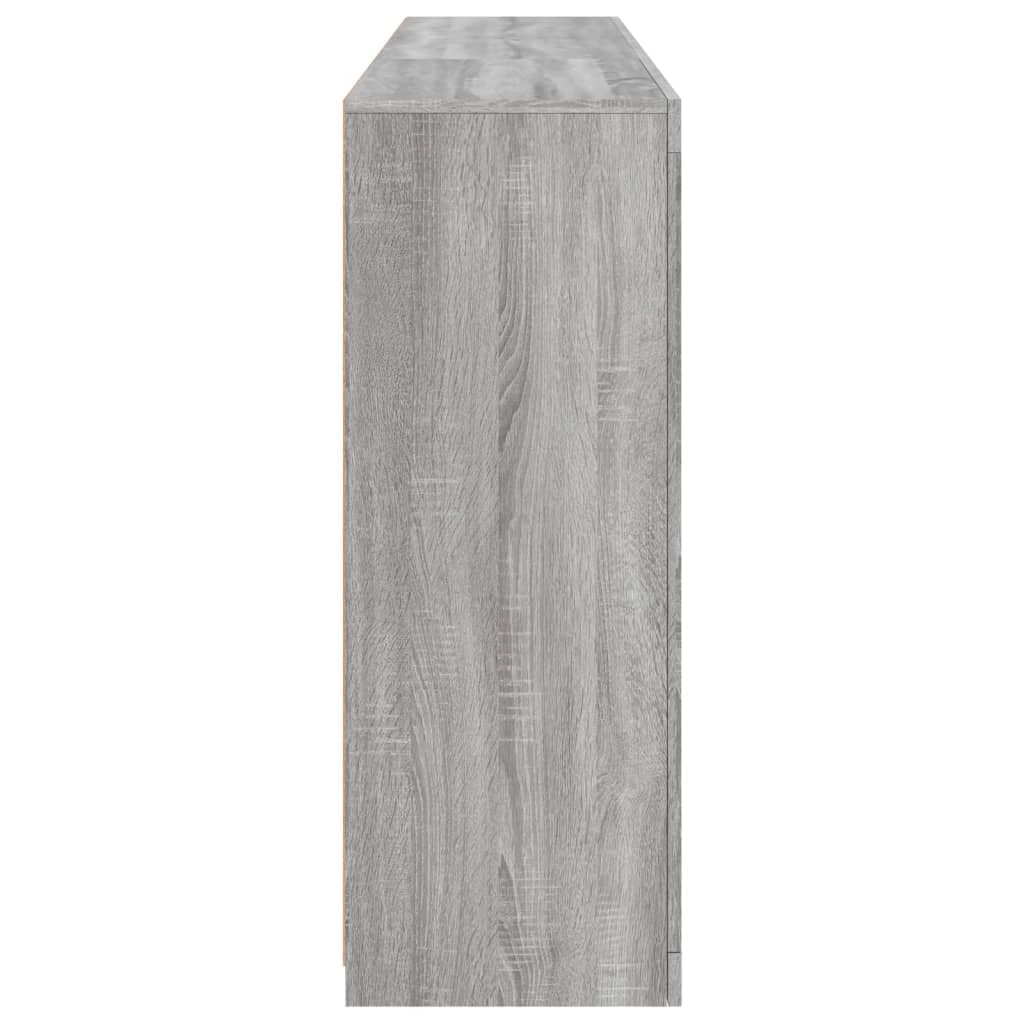 Buffet credenza cassettiera armadio mobile contenitore organizer per cucina soggiorno salotto con luci LED Sonoma 162 x 37 x 100 cm grigio 02_0030055