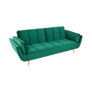 Divano dritto NEVISI verde smeraldo – Divano scandinavo trasformabile in velluto