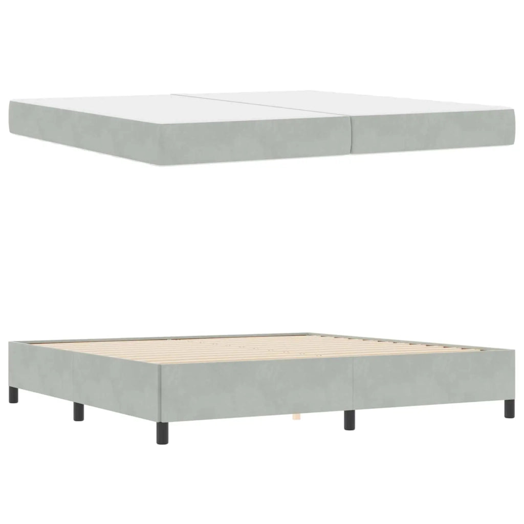Struttura del letto Grigio chiaro 200 x 200 cm Tessuto