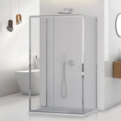 Box doccia 3 lati 80x150x80 con porta scorrevole trasparente  Tay