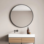 Specchio da Parete Ordona Rotondo Ø 60 cm Nero [en.casa]