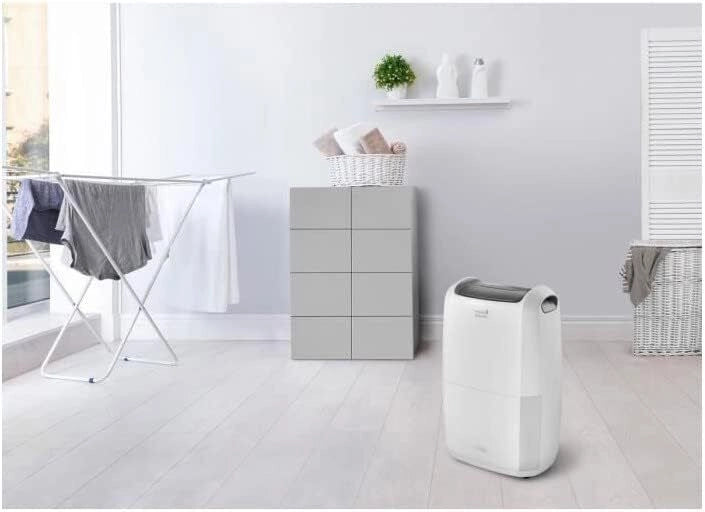De'Longhi DDSX225 Tasciugo AriaDry Multi Deumidificatore 25 L-giorno 90 m³ Filtro Bio Silver Funzione Laundry Antigelo 44 dB colore Grigio
