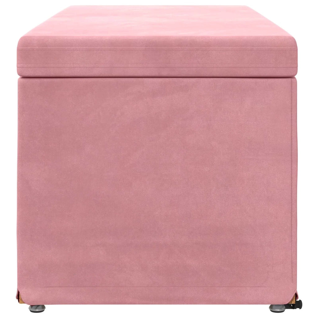 Pouf Rosa 101 x 41 x 40 cm Velluto e Legno Ingegnerizzato 876798