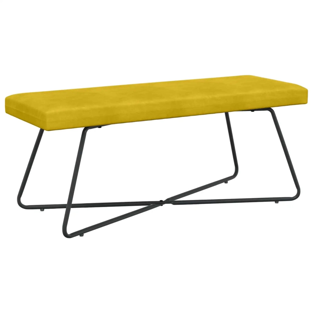 panchina Tinta unita Giallo 110 x 40 x 45 cm Velluto 42038350