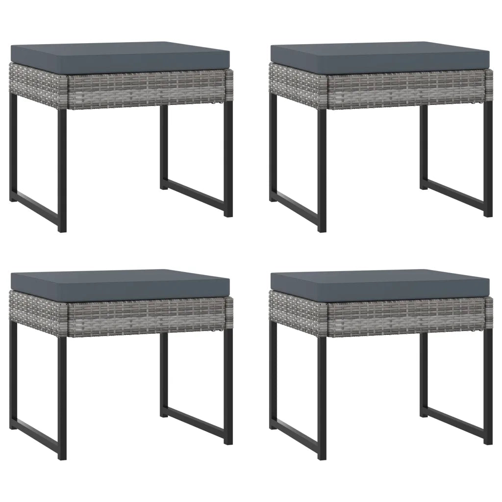 Set Pranzo da Giardino 11 pz con Cuscini in Polyrattan Grigio cod mxl 43212