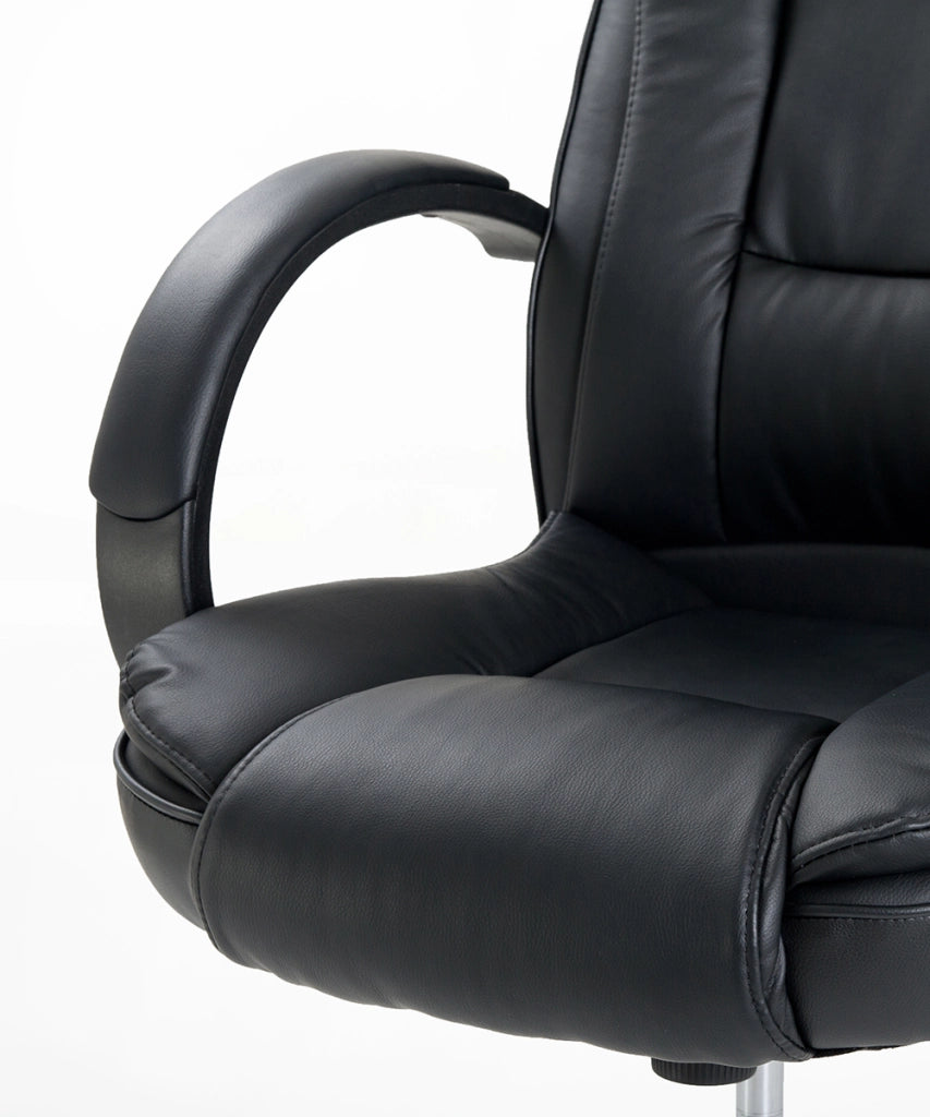 Poltrona da ufficio presidenziale ergonomica in ecopelle modello Smoke  con supporto lombare