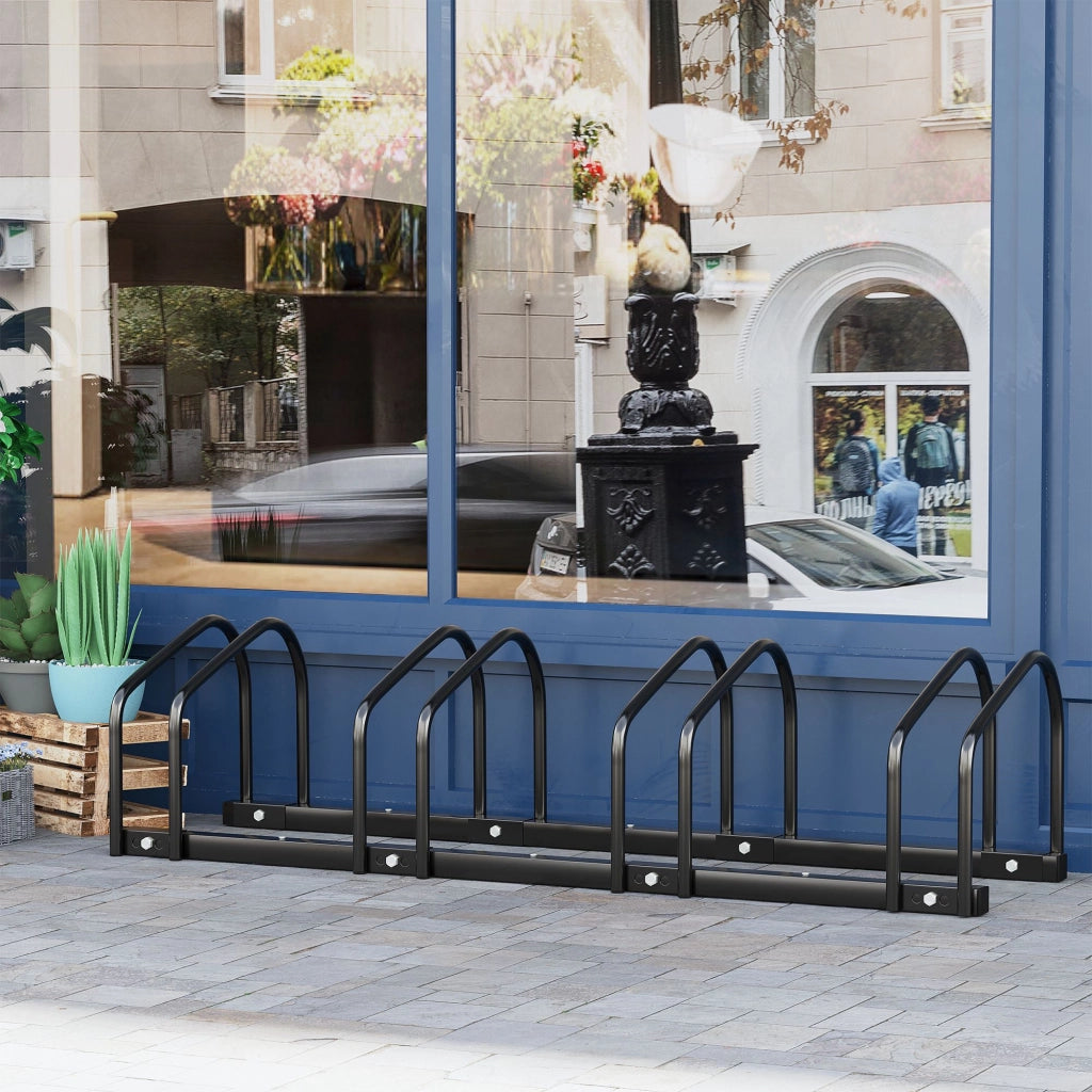 Parcheggio Biciclette per 4 ¨C zephmum ¨C Acero 110x33x27 cm Nero