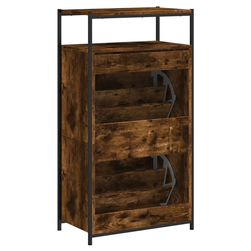 Scarpiera | Mobile per scarpe Rovere Fumo 60x34x112 cm in Legno Multistrato