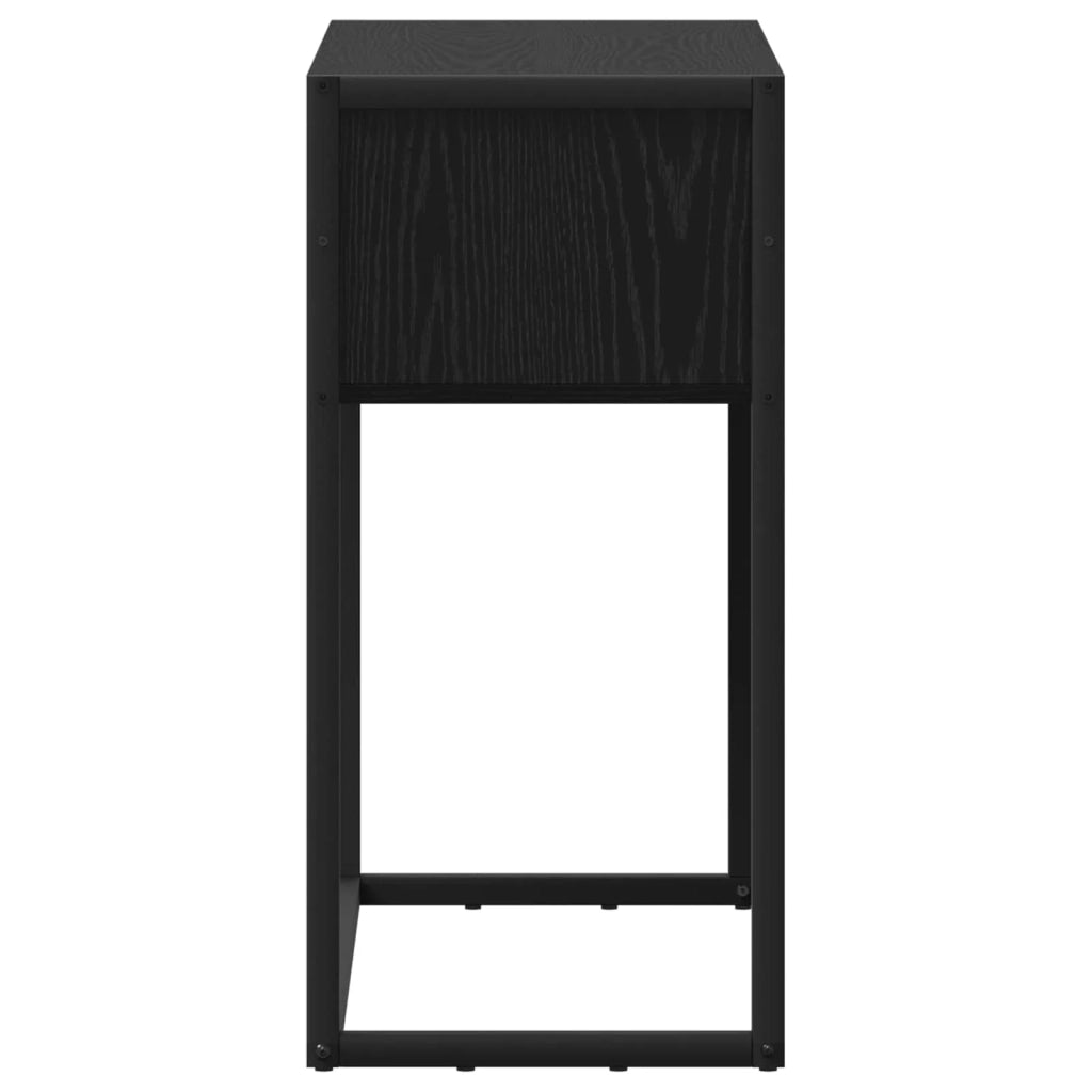 Tavolino | Tavolo laterale Rovere Nero 100 x 36 x 75 cm Legno multistrato