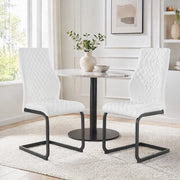Sedia da pranzo 2 pezzi con schienale alto e cuscino 5 cm, struttura in metallo, Bianco Nero