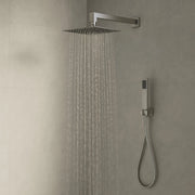 Set per doccia soffione quadro in acciaio inox 25x25 centimetri effetto spazzolato *** confezione 1