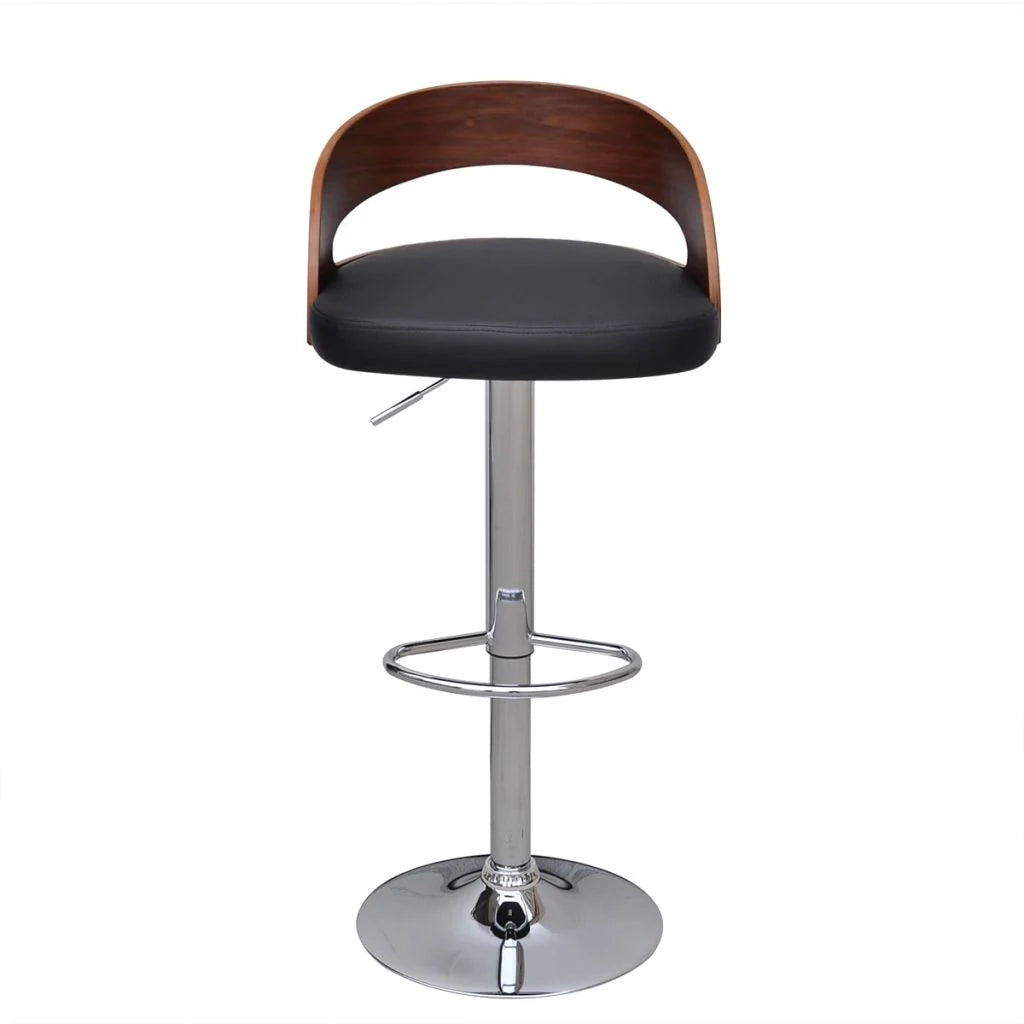 Set di due sgabelli da bar di design seduta a sedia struttura in legno curvato altezza regolabile 1202067