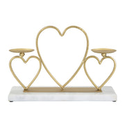 Portacandela VKH338, Oro, Marmo, 30x9x20 cm