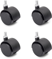 Set di 4 ruote di mobili senza freno e bioccoli, diametro 50mm, viti a testa M4x12