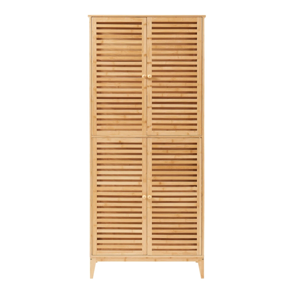 Mobiletto/scaffale da bagno in bambù 180 x 80 x 40 cm finitura naturale 03_0008885