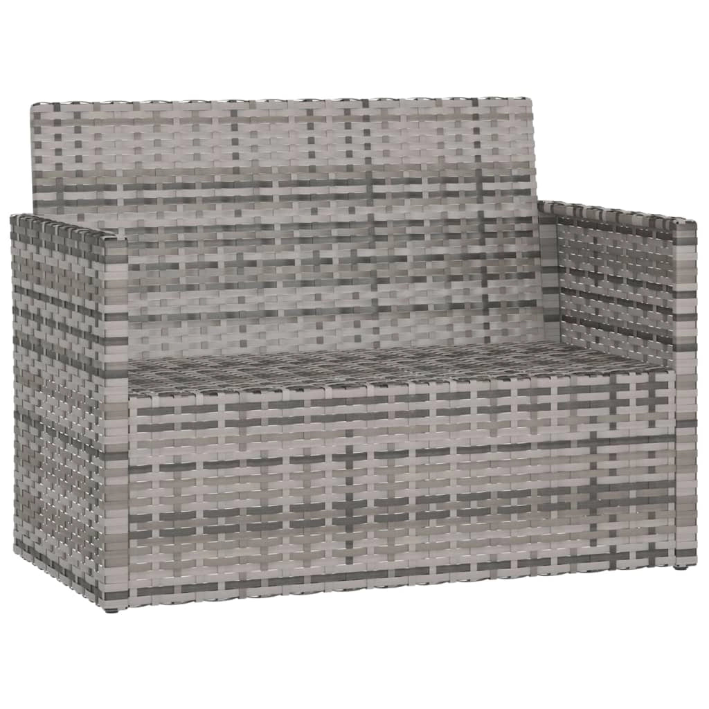 Panca da giardino mobili da esterno per patio mobili da terrazza con cuscini grigi 105 x 56 x 75 cm resina intrecciata 02_0011631