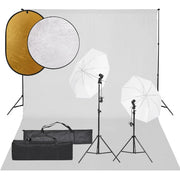 Kit per studio fotografico con illuminazione fondale e riflettore nero 02_0042488