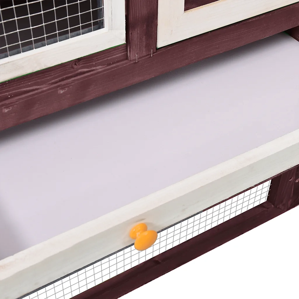 Conigliera Moca e Bianco 140x63x120 cm Legno Massello di Abete CFW9348649