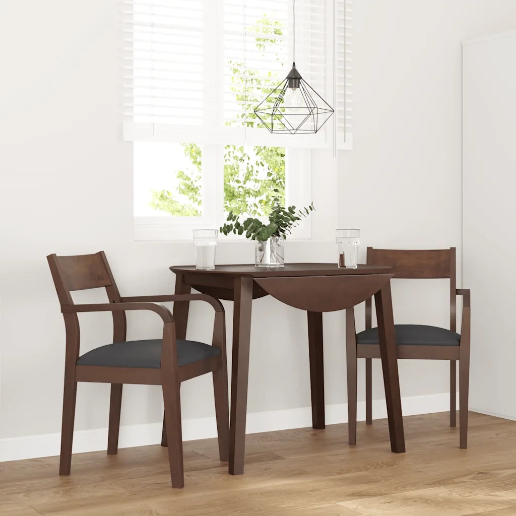 vidaXL Sedie da Pranzo con Cuscini 2pz Marrone Legno Massello di Hevea