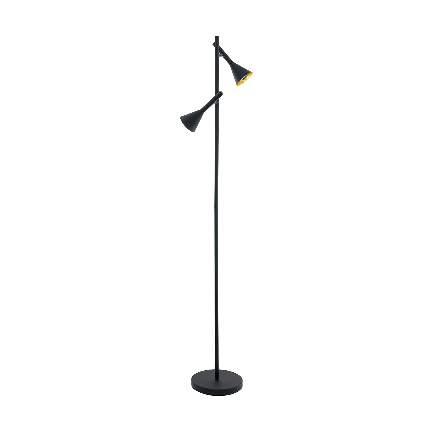 Piantana Contemporanea Cortaderas Acciaio Nero 2 Luci Gu10 4,8W