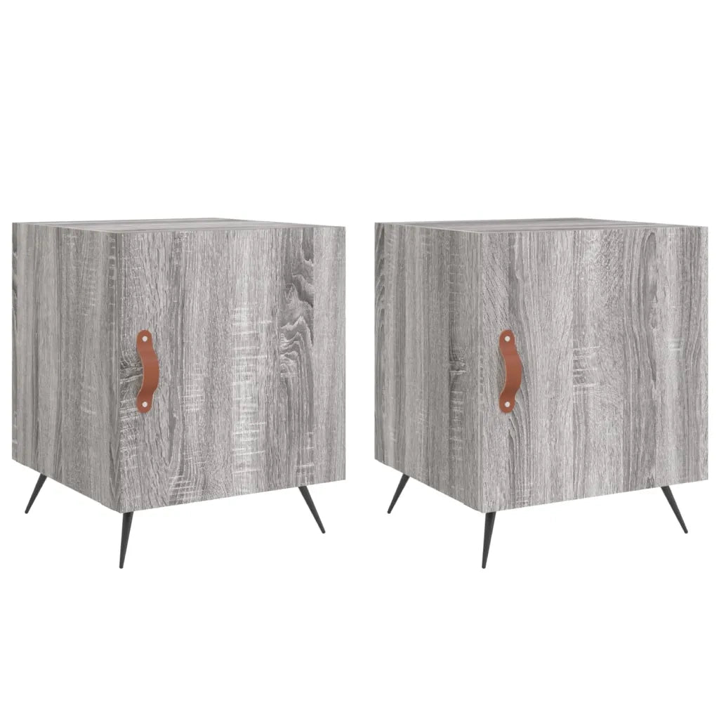 Comodini 2 pz-Set di 2 Tavolino da notte Grigio Sonoma 40x40x50 cm in Legno Multistrato 772509