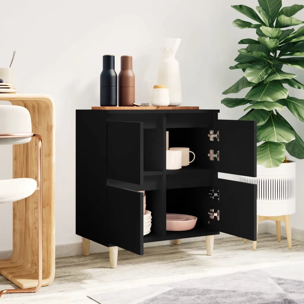Credenza-Buffet-Armadio da cucina Nero 60x35x70 cm in Legno Multistrato 624572