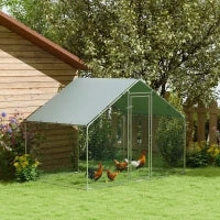Pollaio in metallo con copertura impermeabile e anti-UV, gabbia per 5-8 polli, 3 x 1,7 x 1,9m